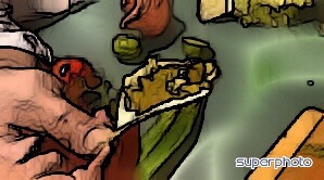 Guacamole on linoleum